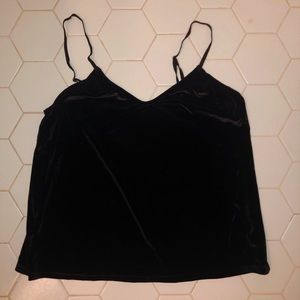 Black velvet tank top